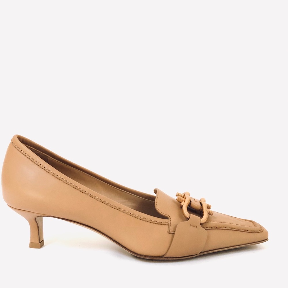 Bottega Veneta Square Toe Kitten-Heel Loafers pump